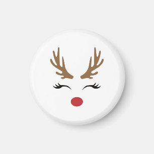 Cute Funny Red Nosed Reindeer Xmas Gifts Magnet
