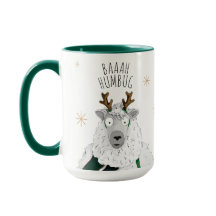Cute Funny Reindeer Sheep 'Baaah Humbug' Pun Fun