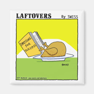 Cute Funny Roast Turkey Laftovers Cartoon Magnet