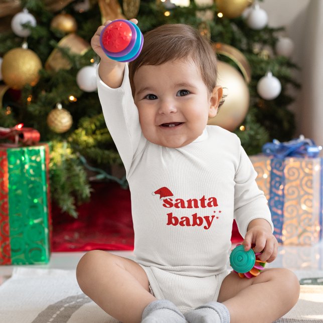 Cute Funny Santa Baby Christmas Outfit for Kids Baby Bodysuit (Creator Uploaded)