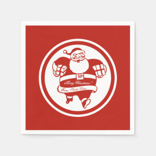 Cute Funny Santa Claus Red and White Christmas Napkin