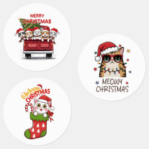 Cute & Funny Santa Kitty Cat Christmas