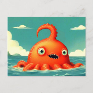 Cute Funny Sea Monster Postcard