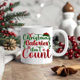 Cute Funny Seasonal Holidays Santa Winter Calories Coffee Mug