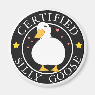 Cute Funny Silly Goose Button Pin Magnet
