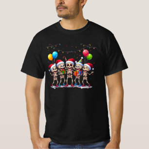 Cute Funny Skeletons Christmas & New Year Celebrat T-Shirt