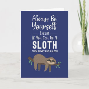 Cute Funny Sloth Cards Cartoon Animal Humor Lazy