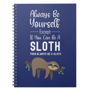 Cute Funny Sloth Gift Ideas Relax Humor Animal Kid Notebook