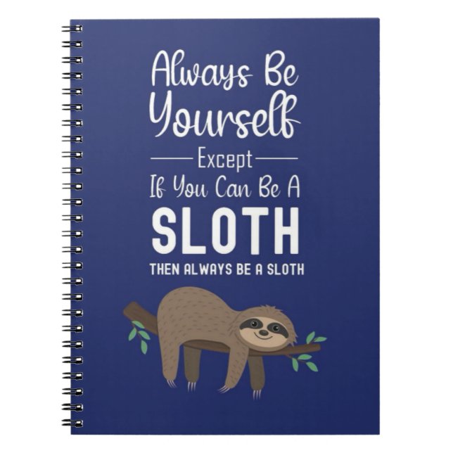 Cute Funny Sloth Gift Ideas Relax Humor Animal Kid Notebook (Front)