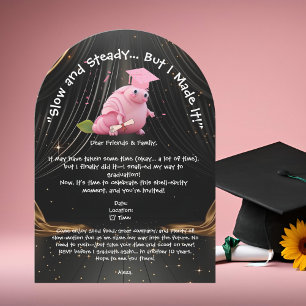 Cute Funny Snail Photo Graduation Party Invitation