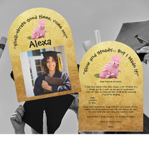 Cute Funny Snail Photo Graduation Party Invitation