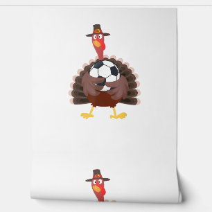 Cute Funny Soccer Thanksgiving Turkey Boys Wallpaper