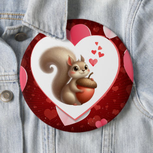 Cute funny squirrel Valentine's Day 6 Cm Round Badge