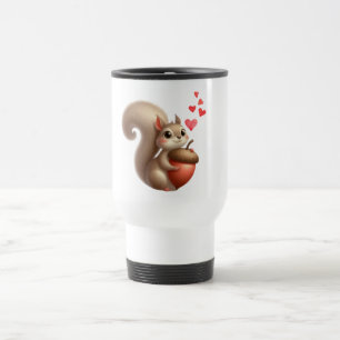 Cute funny squirrel Valentine's Day Travel Mug