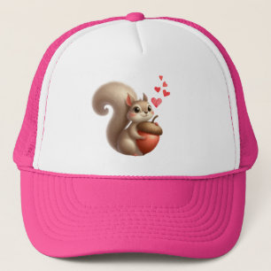 Cute funny squirrel Valentine's Day Trucker Hat