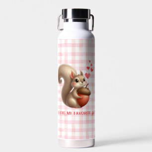 Cute funny squirrel Valentine's Day Water Bottle