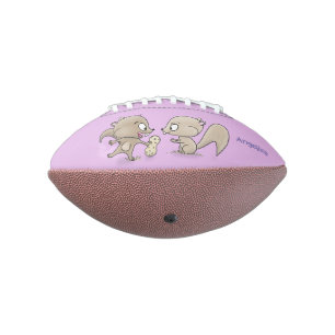 Cute funny squirrels cartoon illustration football