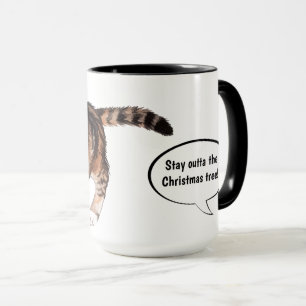Cute Funny Stay Outta the Christmas Tree Kitten Mug
