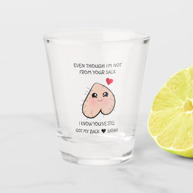 Cute Funny Step Dad Father's Day Shot Glass (Front)