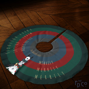 Cute Funny Striped Donkey Llama Sheep Personalised Brushed Polyester Tree Skirt