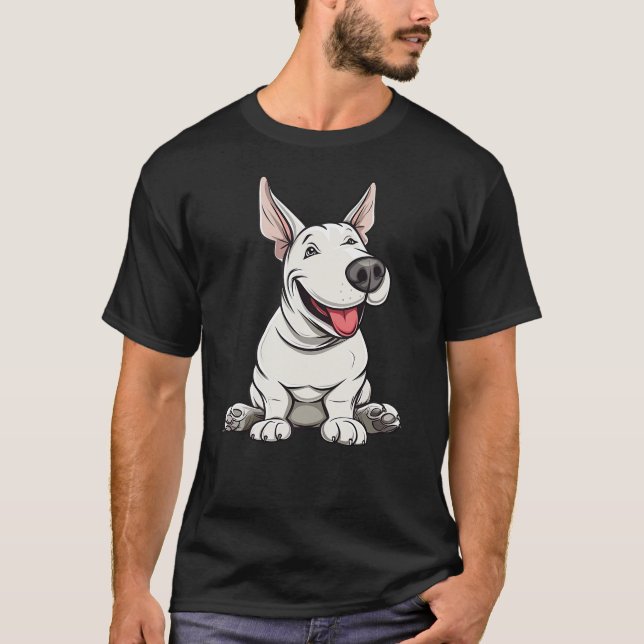 Cute Funny Stylish Cartoon Caricature Of A Dog T-Shirt (Front)