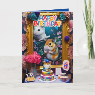 Cute Funny Syrian Hamsters Birthday Card