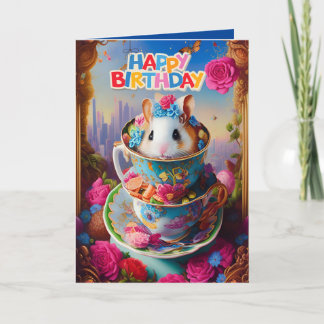 Cute Funny Syrian Hamsters Birthday Card
