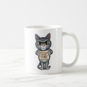 Cute funny Tabby Cat Cartoon Art Coffee Mug