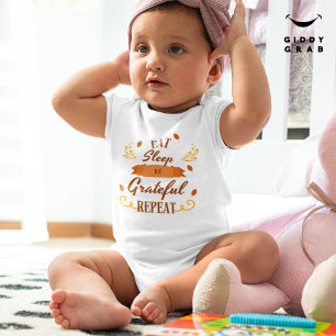 Cute Funny Thanksgiving Holiday Quote  Baby Bodysuit