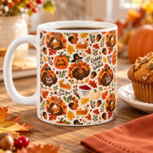 Cute Funny Thanksgiving Turkey Pattern