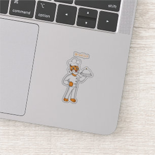 Cute funny tiger chef cartoon illustration