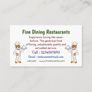 Cute funny tiger chef cartoon illustration business card