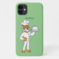 Cute funny tiger chef cartoon illustration