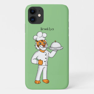 Cute funny tiger chef cartoon illustration  Case-Mate iPhone case