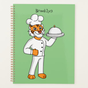 Cute funny tiger chef cartoon illustration planner