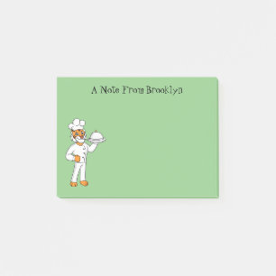 Cute funny tiger chef cartoon illustration post-it notes