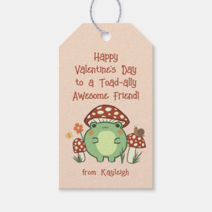 Cute Funny Toad-ally Awesome Classroom Valentine Gift Tags