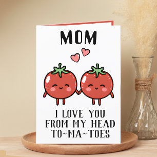 Cute Funny Tomato Pun Mum Happy Birthday Thank You Card