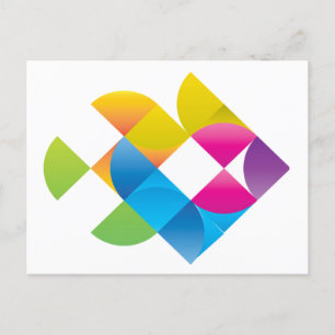 cute funny tropical rainbow fish postcard