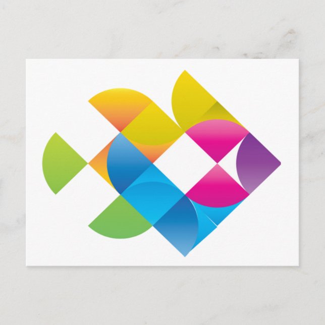 cute funny tropical rainbow fish postcard (Front)