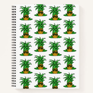 Cute Funny Tropical Sunglasses Pineapple Pattern Notebook