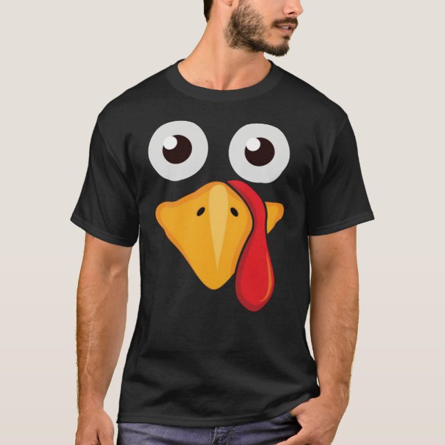 Cute Funny Turkey Face Thanksgiving Gift Essential T-Shirt (Front)