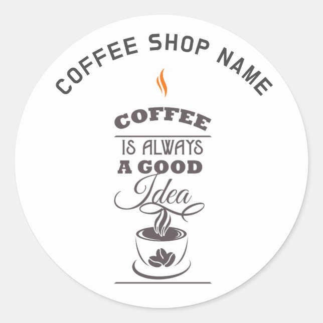 Cute funny Typography coffee sticker (Front)
