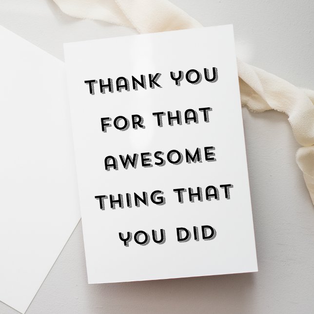 Cute Funny Typography Thank You Greeting Card (Creator Uploaded)