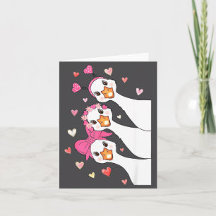 Cute Funny Valentine Silly Gooses Heart Love Match Card