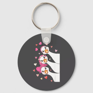Cute Funny Valentine Silly Gooses Heart Love Match Key Ring