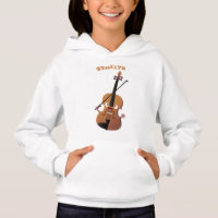 Cute funny violin musical cartoon character