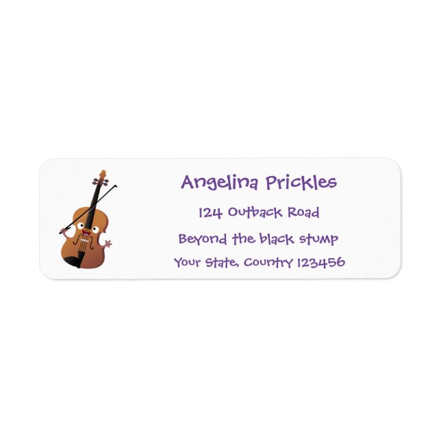 Cute funny violin musical cartoon character (Front)