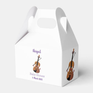 Cute funny violin musical cartoon character favour box