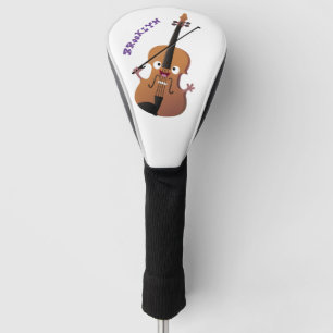 Cute funny violin musical cartoon character golf head cover